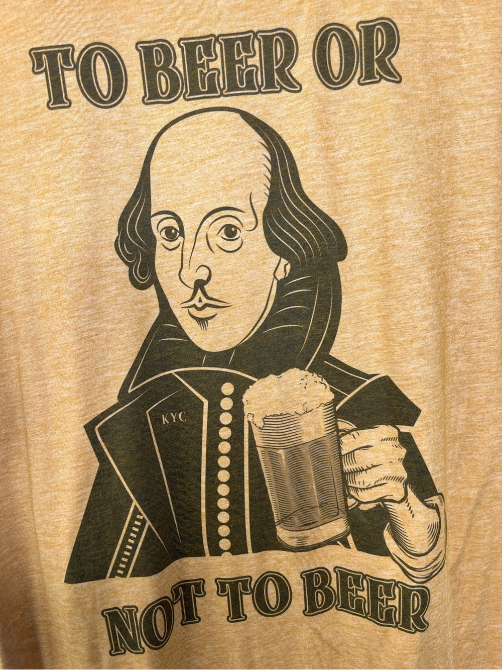 Men's Short Sleeve Graphic Tee Yellow To Beer or Not to Beer William Shakespeare